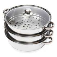 Three-Layer Stainless Steel Steamer With Glass Lid. Suitable For Gas Stoves, Etc. - Bạc - Xem 10
