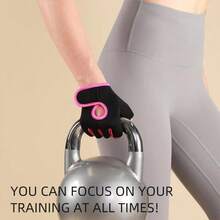 LINGPENG 1 Pair Half Finger Breathable Workout Gloves With Anti-Slip Silicone Pads, Suitable For Cycling/Weightlifting/Strength Training - Multicolor - View 6