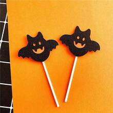 Colección de tarjetas de decoración de Halloween, decoración de pastel con calabaza, murciélago, bruja, fantasma, castillo, diversión para fiestas y disfraces