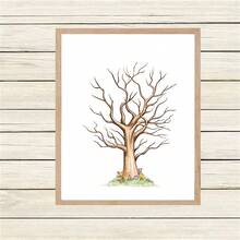 1pc Framed Canvas Wall Art - Fingerprint Tree Design, Heart-Shaped Trunk, Perfect Gift, Ready To Hang, Suitable For Living Room, Bedroom, Office Or Kitchen Decor, Fingerprint Art - Multicolor - View 11