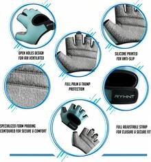 Guantes de entrenamiento con dedos enteros, espuma de agarre extra, acolchados, antideslizantes,para gimnasia, levantamiento de pesas, fitness, entrenamiento, ciclismo, para mujeres y hombres - negro, (Mini negro) - Ver 4