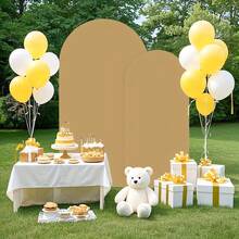 2 pezzi/Set Sfondo in tessuto elasticizzato a forma di arco, adatto per decorazioni per compleanni, archi per matrimoni, decorazioni per feste, decorazioni per cornici ad arco (solo sfondo in tessuto, senza cornice ad arco), sfondo ad arco perfetto per cerimonie di matrimonio in giardino e all'aperto, decorazioni per feste di compleanno (2m+2.2m/1.8m+2.2m)