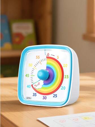  Yunbaoit視覺計時器帶夜燈，60分鐘倒計時器，成人無聲課堂計時器，家庭，學校或工作時間管理工具藍色彩虹