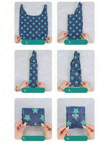 3/1pc Foldable Shopping Bag, Large Capacity, Foldable, Portable, Fashionable, Waterproof, Durable, Reusable Polyester Tote Bag, Unique Design, Large Capacity Shopping Bag, Suitable For Supermarket Shopping, Travel, Vegetable/Fruit/Furniture/Toy Storage, Display Storage Bag, Portable Storage Pouch, Reusable Polyester Shoulder Bag