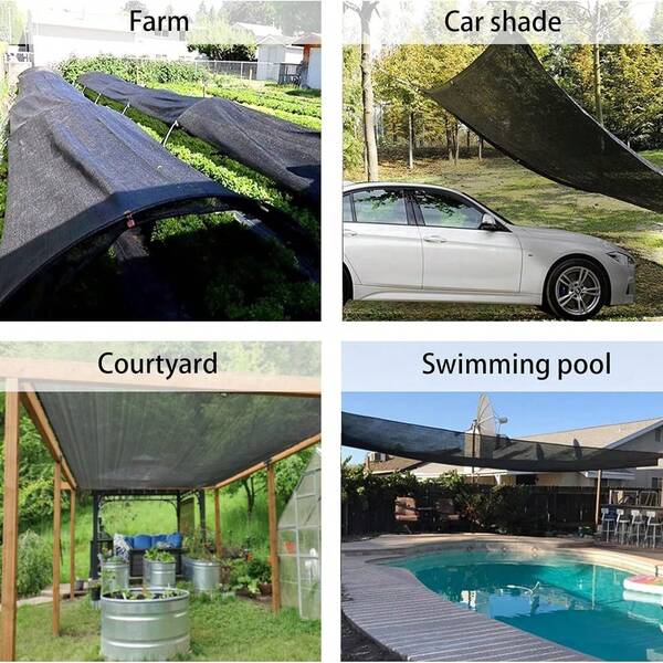 6x12FT 55% Black Shade Cloth Sun Shade Net With Grommets Sunblock Net Mesh Tarp For Garden, Plants Cover, Greenhouse And Patio