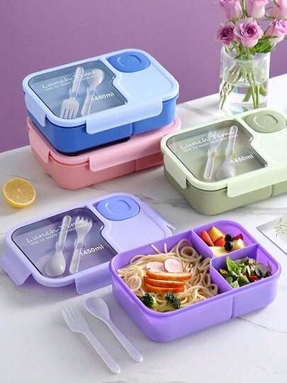 1pc 1450ML Leakproof Square Lunch Box With Microwave  Tableware For Office Workers, Teenagers, And School Students - Hand Washable Bento Box