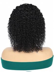 Short Bob Wig, Fluffy Curly Headband Wig, Ready-To-Wear, Human Hair, Fully Machine Woven, Natural Black, 100% Human Hair Wig, Suitable For Beginners, Women's Daily Wear - SNatural - View 5