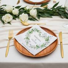 20-500张定制花卉图案三层婚礼餐巾纸，适用于婚礼、新娘送礼会、生日、周年纪念日及其他派对，是情侣的理想之选，白色一次性饮料/甜点餐巾纸，可定制派对餐巾纸，永恒之爱 - 彩色 - 查看 13