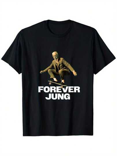 Camiseta para Hombre Forever Jung - Diseño Humorístico de Psicoanalista, 100% Algodón, Ultra Suave y Transpirable, Cuello Redondo, Manga Corta, Estilo Urbano, Absorbe la Humedad - Regalo Ideal para Él