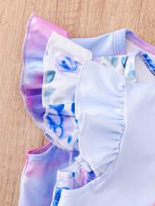 Chatreadl Bộ 3 váy tay bồng bềnh họa tiết ngựa con và hoa dễ thương cho bé gái, chất liệu vải lụa sữa mềm mại, thời trang xuân/hè, dành cho các bé gái - Nhiều màu - Xem 4