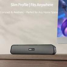 Lenovo Wired Desktop Speaker B01, Stable Connection, Physical Buttons For Easy Operation, Compatible With PC & Laptop, Windows & Mac, Black - Black - View 3