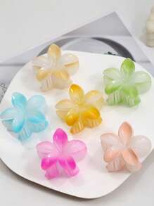 Set de 12 piezas de pasadores de cabello con forma de flor de 8cm/3.14in de plástico, diseño floral de color AB, adecuados para mujeres, estilo minimalista elegante, apropiados para uso diario, fiesta, playa, perfectos para coletas, moños, maquillaje, accesorios, se ajusta a todos, mejor regalo de cumpleaños, pareja, amigo para Pascua, fiesta temática, Día de los Inocentes, actuación en el escenario, Acción de Gracias, Año Nuevo, accesorios para el cabello, elegantes pasadores de garra, artículos escolares, universidad