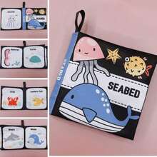 1pc Cartoon Black & White Cloth Book, Tear-Resistant, Chewable, Suitable As Newborn Gift - Multicolor - View 9