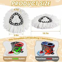20Pack Spin Mop Replacement Heads Microfiber Spin Mop Refills For EasyWrin 1Tank System 360° Microfiber Replacement Mop Head Machine Washable Spinning Mop Replace Head For Easy Floor Cleaning - 20個 - 查看 2