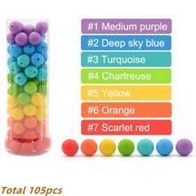 Silicone Beads 9/12/15mm Gritty Transparent - 105pcs DIY Jewelry Making Beads For Bracelets, Necklaces, Keychains, Shockproof & Durable Craft Beads