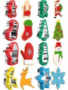 1pc Stainless Steel Sandwich Mold Christmas Series Baking Tool Set For . Selected Stainless Steel Material, Which Is Hard, Drop-Resistant And Not Easy To Deform. The Edges Are Polished Smooth To Prevent Hand Injuries; It Includes Classic Christmas-Shaped Molds Such As Christmas Trees, Snowmen, And Bells. It Can Not Only Press Out Regular Sandwiches, But Also Be Used To Make And Rice Balls; Halloween, Christmas, Thanksgiving,