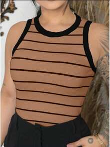 Kit 3 Regatas Canelada Listrada e Lisa Ribana Camiseta Básica Blusa Dia a Dia Moda Gringa Regata Casual