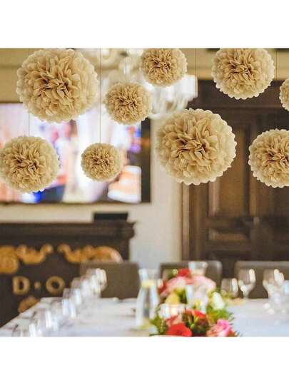 10 件/20 件/套纸巾绒球，悬挂纸花球，适用于婚礼订婚生日婴儿洗礼单身派对装饰