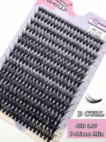 280片 40D D卷混合 9-16mm DIY簇状假睫毛 单根嫁接 自然轻盈浓密 柔软可重复使用仿貂毛假睫毛 家用沙龙专业使用 睫毛簇 - 黑色 - 查看 2