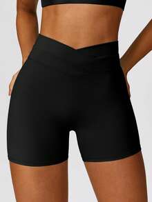 MASKERT Women's Fitness Shorts, Yoga Pants, Running Sports Pants, High Stretch Sports Pants - 黑色 - 查看 1
