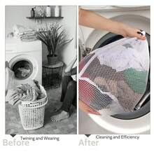 1/3件装洗衣网，适用于洗衣机的网状洗衣袋，大容量耐用旅行洗衣袋，带抽绳，可收纳衬衫、内衣、胸罩、袜子等，透气保护，适用于精致衣物，适用于滚筒洗衣机和波轮洗衣机，双缝线，抽绳封口，防止勾丝和缠绕，可将内衣、丝袜、运动胸罩、泳衣分开存放并保持清新，轻便可重复使用，是宿舍、健身房、旅行和春季大扫除的完美伴侣。 - 彩色 - 查看 6