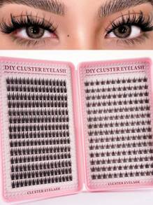 Fluffy Lashes Clusters 390/340pcs Individual Lashes Cluster Eyelash Extensions,40D+60D+80D+100D/80D+100D+120D+160D 4 Styles Mix Tray 5D Fluffy Lash Clusters Thick Cluster Eyelashes Extensions Individual Lashes Faux Mink Eyelash Clusters D/CC/DD Curl 10-18MM Mix Lash Extension Dramatic Eyelash Extensions Eyelashes Clusters.Wedding Bride Makeup Tools