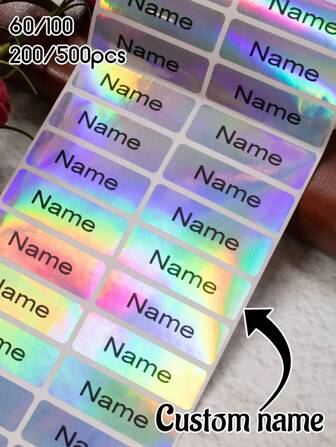 60-500Pcs Custom Waterproof Stickers Personalized Name Labels Stickers For Kids, Back To School Supplies For Kids, Custom Name Tag Stickers , Daycare Labels, Customizable Stickers, Custom Sticker , School Supplies For Kids, Daycare Essentials, Boy, Girl