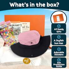 GearTOP Sombrero de Sol de ala Ancha para niños, Sombrero de Pesca para niños y niñas, Sombrero de cubeta para Senderismo, Camping, Pesca, Safari, Playa UPF 50+ - Sombrero de coleta Rosado Claro - Ver 6