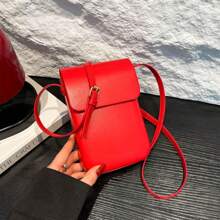 1 Pc Minimalist Flap Crossbody Bag Mini PU Leather Phone Purse Women's Square Shoulder Bag For Women Money Wallet Purse Wallet Fall Autumn