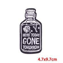 1pc Black & White Skeleton Embroidered Patch, DIY Jacket, Motorcycle Clothing Decor Patch, Heat Transfer Printing, Knitted - Black and White - View 6