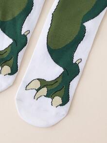 1 Pair Men's Comfortable Casual Dinosaur Paw Animal Claw Pattern Mid-Calf Socks - Multicolor - View 5