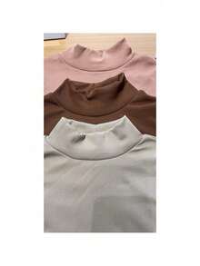 Blusa De Frio Cacharrel Feminina Gola Alta Ribana - Amarelo - Visão 4