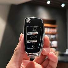 TPU Car Key Fob Cover Protector Case, Fit For Audi A1 A3 A6 C5 C6 Q3 Q2 Q7 TT TTS R8 S3 S6 RS3 RS6 A4 Accessories - Silver-rimmed Audi Key Bag - View 4