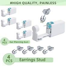4PCS Disposable Ear Piercing Gun With Built-In Earrings Studs-Easy Use Ear Piercing Kit - Second Generation Ear Piercer_4 Pieces - View 3