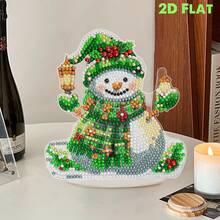 DIY Round Diamond Snowman Shaped Diamond Painting Kit, Sparkling Acrylic Snowman Model, Handicraft Fun, Mosaic Handicraft Art, Desktop Stand, Room Home Decor, Holiday Celebration Decor, Unique Gift - Multicolor - View 21