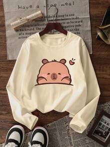 3pcs Tween Girls' Printed Long Sleeve T-Shirts, Suitable For Tween Girlsin Autumn/Winter, Young Student Clothing, Suitable For Outerwear And Layering - Multicolor - View 2