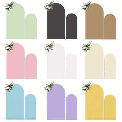 2pcs/Set Arch Shaped Spandex Fabric Backdrop, Suitable For Birthday Decor, Wedding Arch Decor, Party Decor, Arch Frame Decor (Fabric Backdrop Only, No Arch Frame), Perfect Arch Backdrop For Garden & Outdoor Wedding Ceremony, Birthday Party Decor (6.6FT+7.2FT/6FT+7.2FT)
