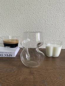 1个500毫升可重复使用玻璃咖啡杯，耐热硼硅酸盐玻璃杯，创意透明玻璃杯，多用途厨房和餐厅用杯，适用于冷热饮料、水、拿铁、茶、冰淇淋、冰咖啡、牛奶、果汁等。 - 彩色 - 查看 6