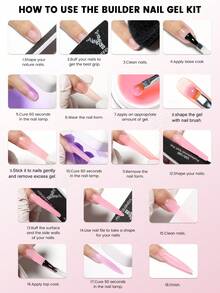 YOKEFELLOW 50g Builder Nail Gel For Nail Extension & Strengthening, Jelly Pink Builder Gel Soak Off UV LED Long Lasting Thickening Gel, Ideal For Salon Use & Holiday Gifts For Women Girls NEW YMH19 - 粉色 - 查看 6
