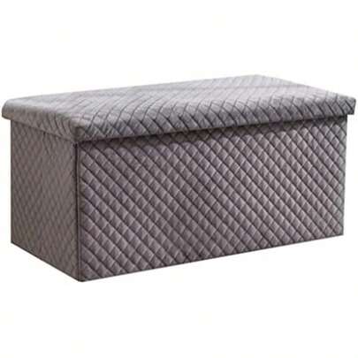 Banco otomano plegable de almacenamiento, taburete otomano de terciopelo avec almacenamiento, reposapiés plegable acolchado, cajas de almacenamiento de toys para dormitorio, sala de estar
