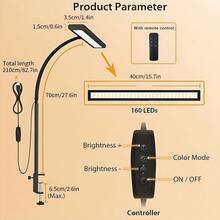 Yogle 1pc LED Desk Lamps For Home Office Tall Desk Light With Base Flexible Gosseneck Adjustable Height 5-Level Dimmable Brightness & Color Architect Lamp For Working Reading Crafting Study Black