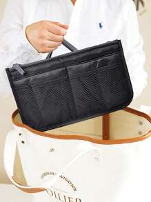 女士旅行插入式整理手提包大型襯裡化妝袋女士手提袋經典內部可攜式整理袋化妝包化妝用具適用於青少年女孩女性大學生新手和白領工人的組織者學校用品老師禮品返校老師配件