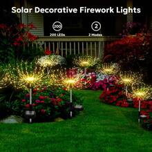 4pc Solar Fireworks Lights Outdoor Waterproof Garden Fairy Light Outside Solar Sparkles Landscape Lights 120 LED Decorative Outdoor For Backyard Patio Pathway Lawn Party Walkway Decor, 4 Pack