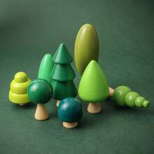 1 Set Wooden Forest Tree House Building Playset, Stacking Blocks Assembly Educational Toy,Baby Toys Wood,Doll House Wood,Educational Baby Toys