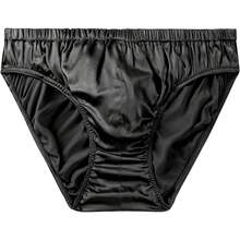 Men's Silk Satin Briefs Bikini Underwear Bulge Enhancing Panties Men UnderpantsChristmas PHWO - Rose Violet - View 3