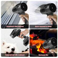 Cordless Turbo Jet Fan - Powerful Handheld Blower For Snow, Leaves And Dust, Electric Air Blower, EU Version - 黑色 - 查看 7