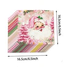 20pcs/40pcs/100pcs Pink Santa Claus Christmas Napkins Santa Xmas Tree Napkins Merry Christmas Paper Luncheon Napkins Dinner Dessert Decorative Napkins For Xmas Winter Holiday Birthday Party Supplies - Multicolor - View 3