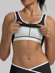 A Set Of Contrasting Sexy Tight Fitness Clothing Set V-Neck Sports Vest Quick-Drying High-Waisted Cross-Hip Lifting Yoga Flared Pants For Women Sports Yoga Pants, Lifting The Buttocks And Tucking The Abdomen To Slim Down, Convenient For Movement, Suitable For Holiday Travel - màu đen - Xem 4