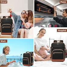 Large Carry On Travel Backpack: Flight Approved 40L Waterproof TSA Personal Item Daypack For Women Weekender Bag Fit 17inch Laptop Luggage Backpack Traveling Business With USB Port And 3 Packing Cubes - Dark Brown - View 7