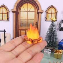 1pc, Resin Bonfire Model, Miniature Decorative Bonfire, Artificial Bonfire Resin Craft Decorative Bonfire Miniature Ornament, Home Decoration, Room Decoration, Creative Landscaping Ornament